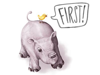 First!!! first rhino rhinoceros