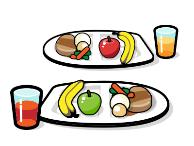 School Meals drink meal tray