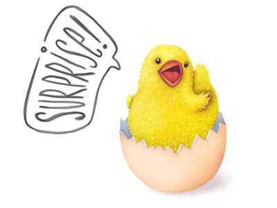 SURPRISE! catoon chick cute easter