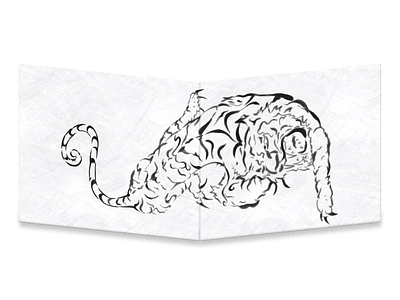Chinese Ink Tiger black and white chinese zodiac ink mightywallet tiger wallet