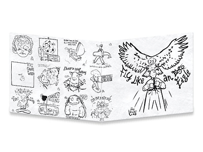 Fly Like An Eagle black white businessman comic eagle ego fly mightywallet paper suit thebluelimb wallet