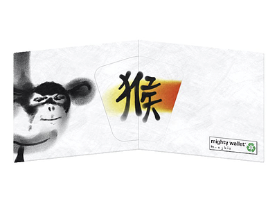 Chinese Ink Monkey Inside black and white chinese zodiac ink mightywallet monkey wallet