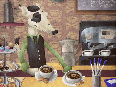 Dog Barista alphabet animals barista bog coffee shop illustration illustrator istockphoto vector