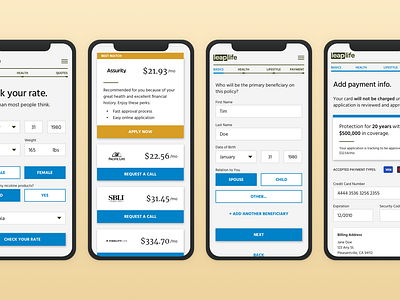 Phone Screens ui ux web app