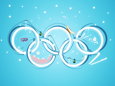 Winter Olympics blue circles cold googles ice olympics snow white winter