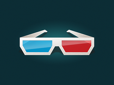 3d Glasses cyan glasses paper red