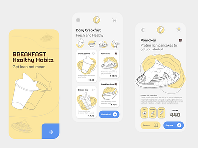 Protein rich breakfast app branding design illustration ui ui design uiux ux uxdesign uxuidesign vector