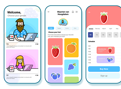 Fruity app screens illustration ui ux uxuidesign