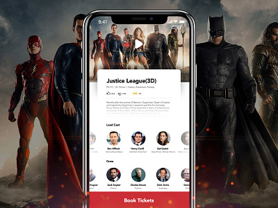 Daily UI challenge #05 — Movie ticket app app batman booking dailyui justice league movie superman ui challenge wonderwomen