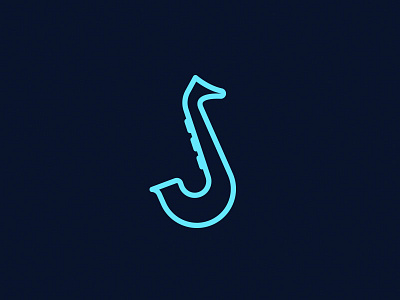 Seahorse + Saxophone mark daily logo minimal saxophone seafood seahorse stroke