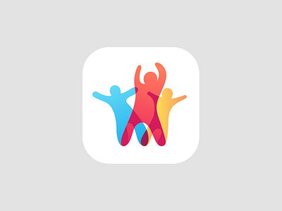 People icon colorful colors crowd happy icon logo mark people