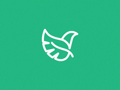 Bird mark bird bird logo eco environment green leaf logo minimal
