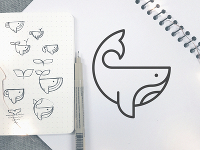 Whale logo sketch grid guides logo logo design sketch whale whale logo