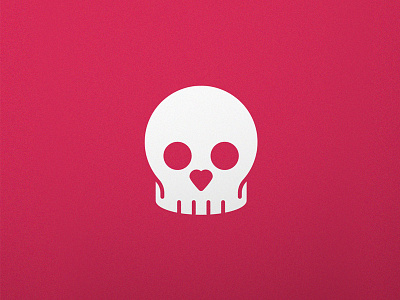Skull Love logo heart love negative space red skull skull logo