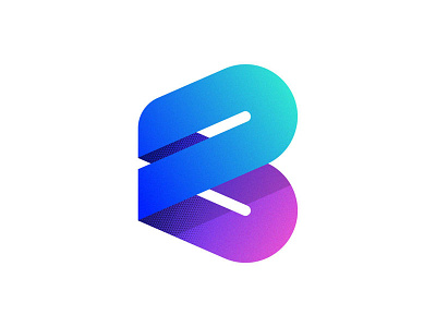 B logomark b gradient logo minimal. colors