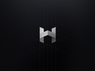 H logo building construction depth grids h logo logomark minimal real estate shades