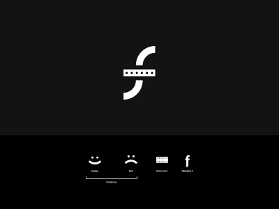 F logo black f logo film logo minimal white