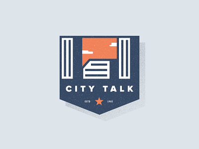 City Talk Logo badge city city logo city vintage talk vintage