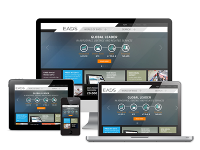 Relaunch EADS / Responsive Website desktop eads ipad mobile relaunch responsive webdesign