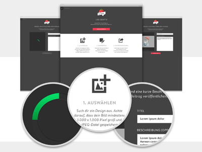 Upload process / designer community artworks designer community flat design typography ui upload ux webdesign