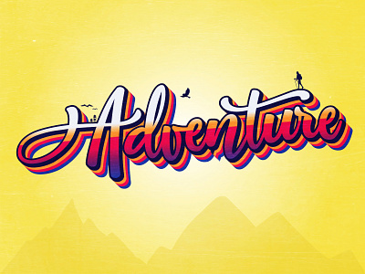A says Adventure adventure dailychallenge design effects illustration illustrator text typography typography art vector