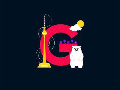 G for Germany babypolarbear berlin berlintower creative cutegraphicstyle cyani dailychallenge design germany illustration illustrator knut vector