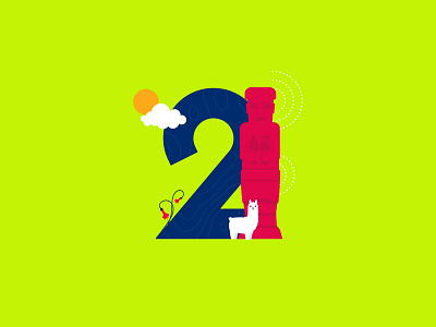 2 is for Bolivia! bolivia creative cutegraphicstyle dailychallenge design flat illustration illustrator llama qantuta tiwanaku typo vector