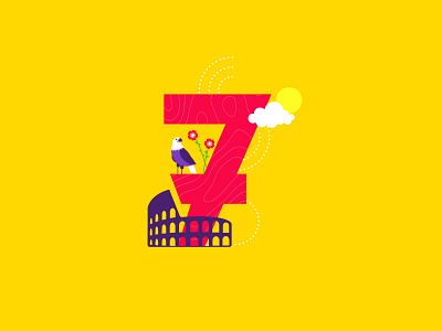 7 is for Rome! bucketlist colosseum creative cutegraphicstyle dailychallenge design eagle flat illustration illustrator lily rome travel vector vibes wanderlust