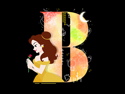 B for Bella! 36daysoftype beautyandthebeast bella creative dailychallenge design disney disneyprincess illustration illustrator typography vector