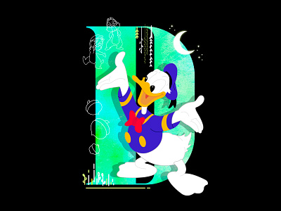 D for Donald! creative cutegraphicstyle dailychallenge design disney donald donaldduck duck illustration illustrator