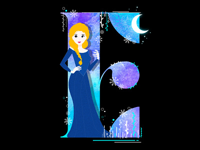 E for Elsa! creative cutegraphicstyle dailychallenge design disney disneyprincess elsa illustration illustrator vector