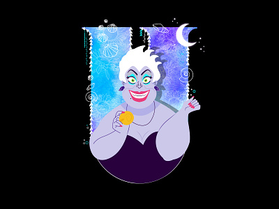 U for Ursula! ariel creative cutegraphicstyle dailychallenge design disney illustration illustrator little mermaid ursula vector