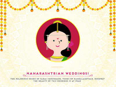 Indian Wedding - Maharashtrian Bride bride brides culture cutegraphicstyle design flat girl girl character graphic illustration illustrator indian vector wedding