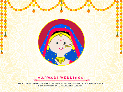 Indian Wedding - Marwadi Bride bride brides culture cutegraphicstyle design flat illustration illustrator indian vector wedding