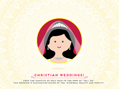 Indian Wedding - Christian Bride bride brides culture cutegraphicstyle design flat illustration illustrator indian vector wedding