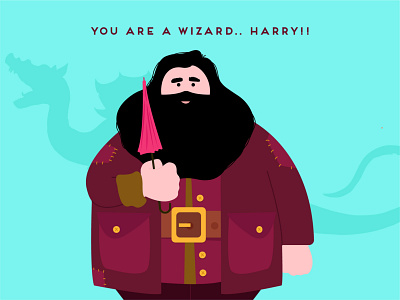 H for Hagrid creative cutegraphicstyle dailychallenge design flat hagrid harry potter harry potter hogwarts illustration illustrator vector