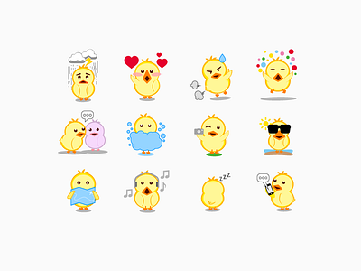 Chick Sticker app chick chicken emoji emoticons sticker yellow