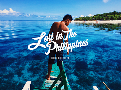 Lost in The Philippines beach island logo philippines reef travel typography