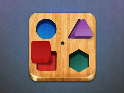 Wood Shapes app icon ipad iphone texture toys wood