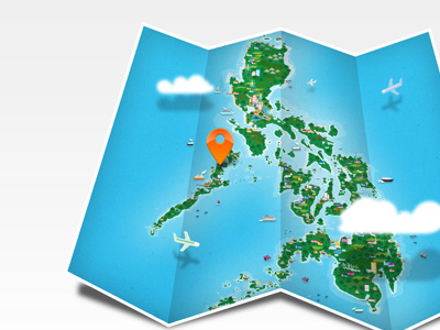 El Nido, Philippines book clouds el nido flight icon map philippines travel