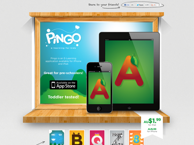 Pingo Website a alphabet app apple australia kids letters sydney tots