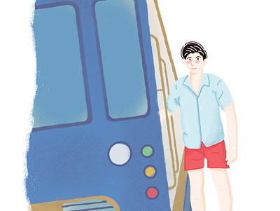 Boy 👦 in tram 🚊 boy philippines procreate tram