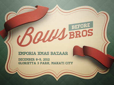 Bows bazaar christmas december font invitation losttype makati philippines pinoy ribbons typography vintage
