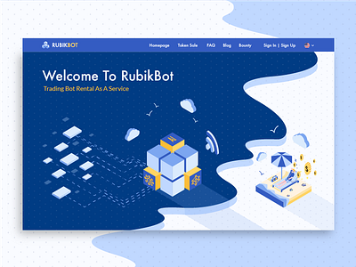 Rubikbot - Slider cryptocurrency design illustration uxui webdesign