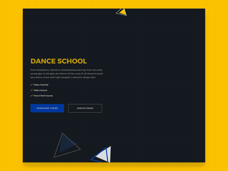 Educhain - Dancing School aftereffect animation education interaction uxui webdesign