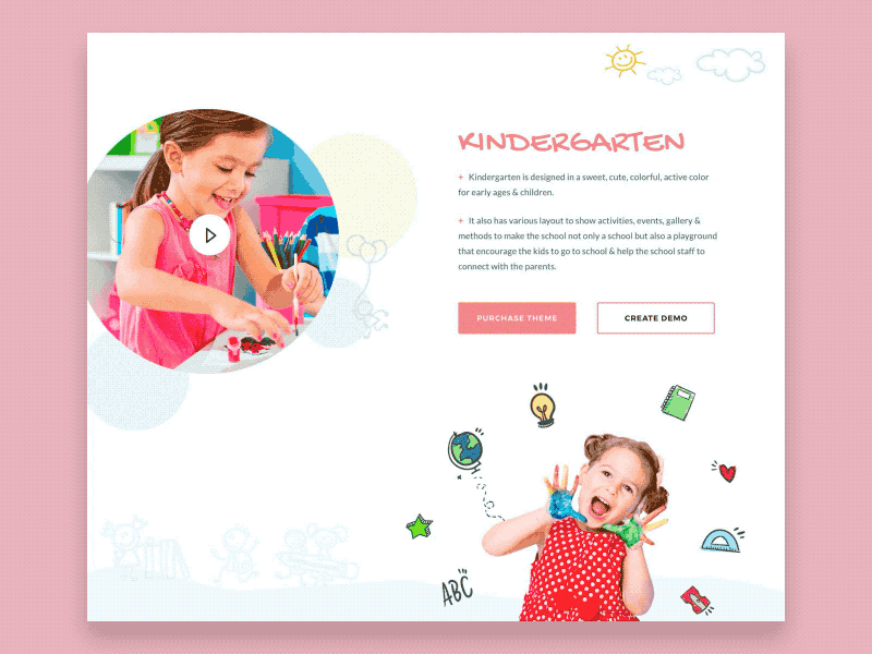 Education - Kindergarten aftereffect animation education interaction uxui webdesign