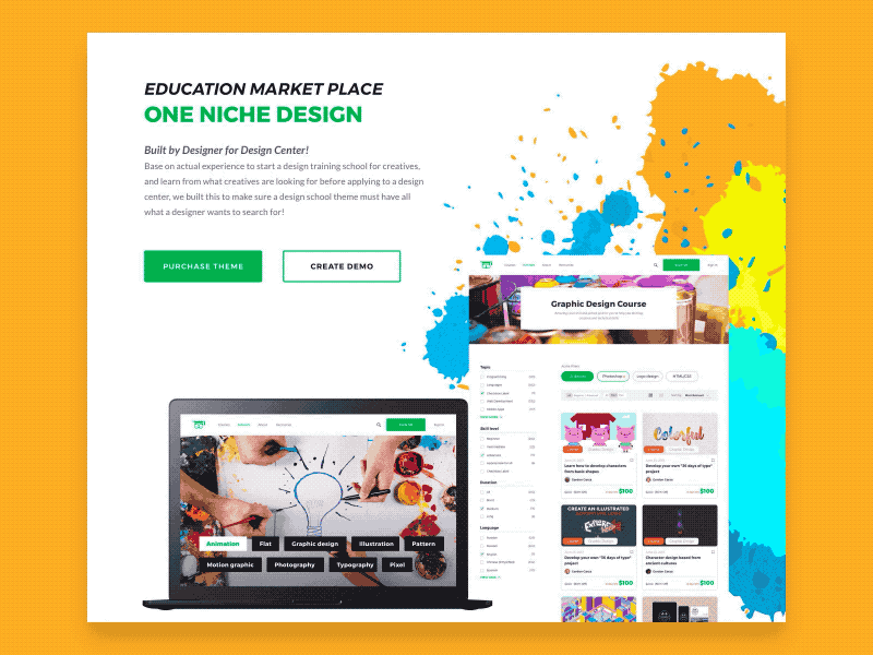 One Niche Design aftereffect animation education interaction uxui webdesign