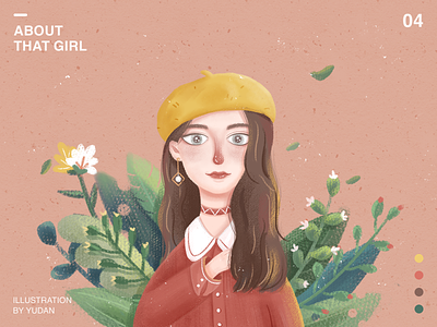 About that girl (04) character color flat flowers girl gradient illustration landscape life scenery tunan