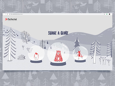Shake a globe! animation creative cristmas design fanny illustration landing page motion ui vector winter