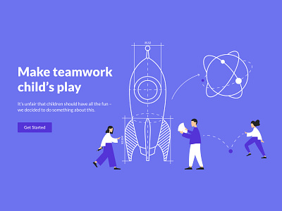 Teamwork creative design illustration landing page play team teamwork ui